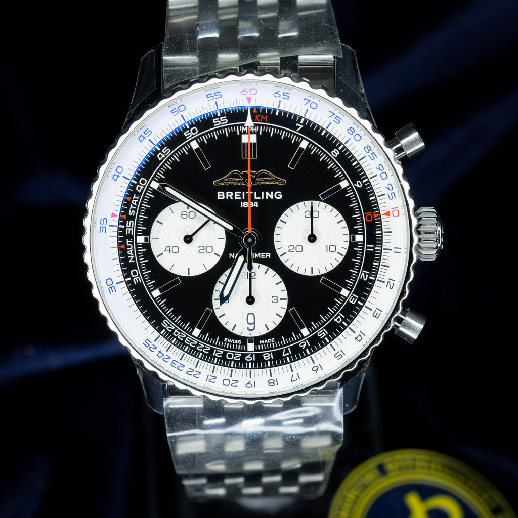 2025 NEW Breitling Navitimer AB0138 – 43mm B01 Chronograph Black Dial B&P