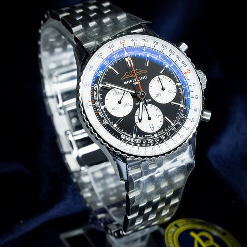 2025 NEW Breitling Navitimer AB0138 – 43mm B01 Chronograph Black Dial B&P